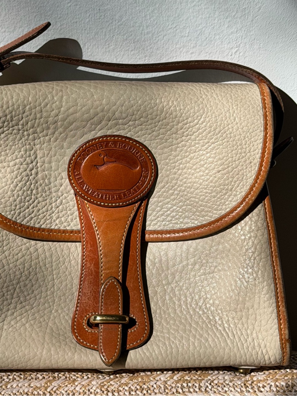 Vintage Dooney & Bourke All Weather Leather (AWL) Flap Shoulder Bag